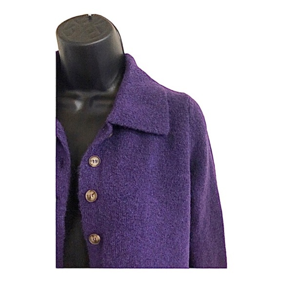 Zara purple knit fuzzy button down long cardigan jacket size medium brand new - Picture 3 of 16
